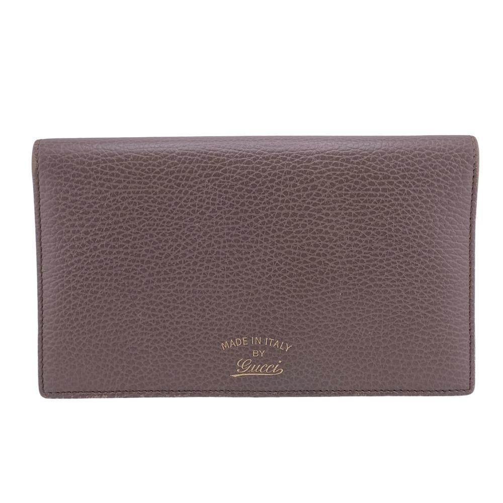 GUCCI Long Wallet Purse 368231 leather gray Women