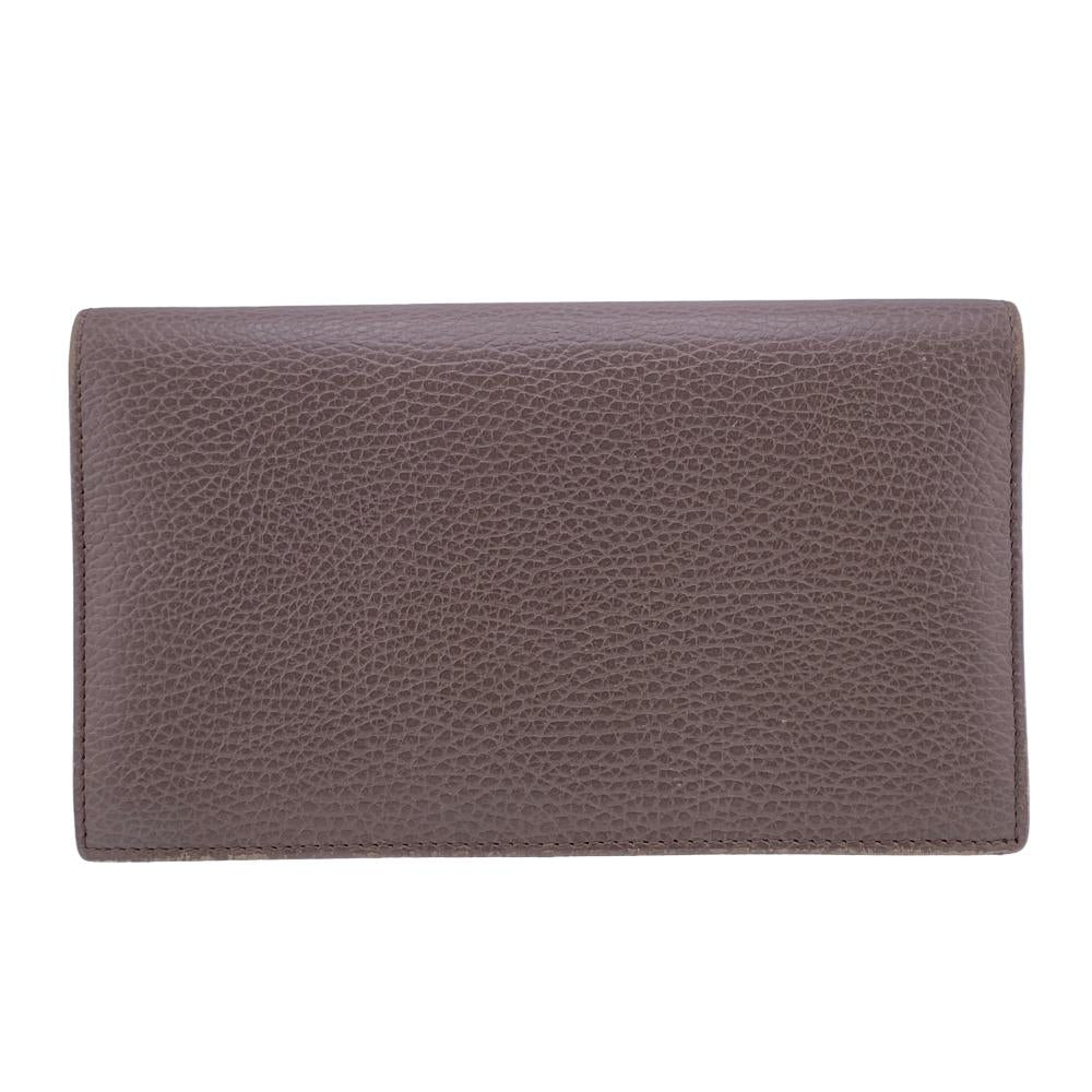 GUCCI Long Wallet Purse 368231 leather gray Women