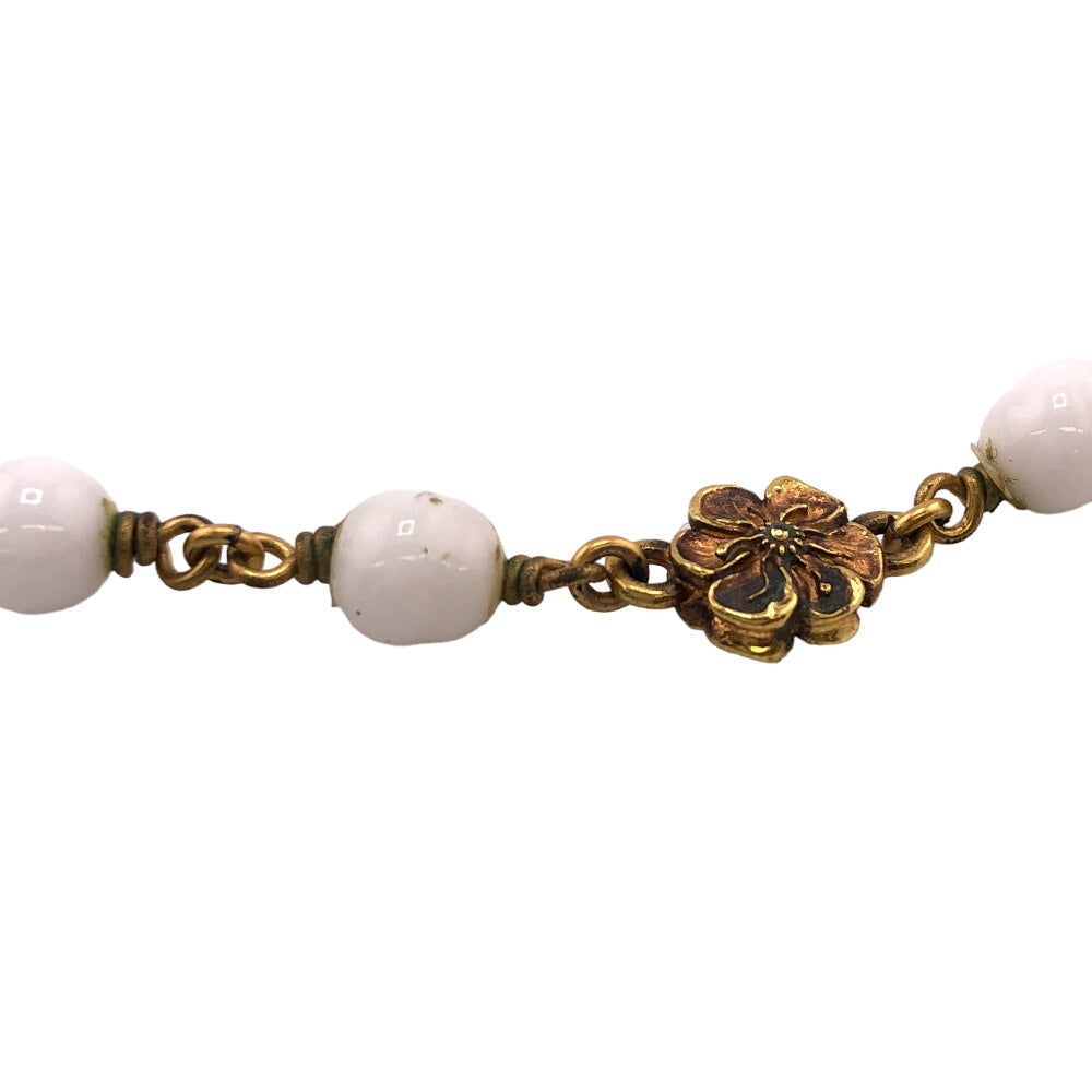 GUCCI Necklace Gold Plated gold Flower pearl Interlocking G Women