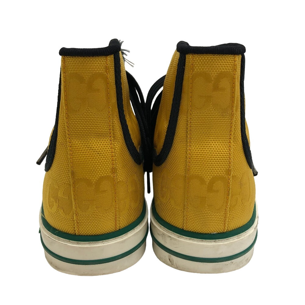 GUCCI sneakers fabric yellow Sherry Line GG Pattern TENNIS 1977 Women(Unisex) 6 1/2