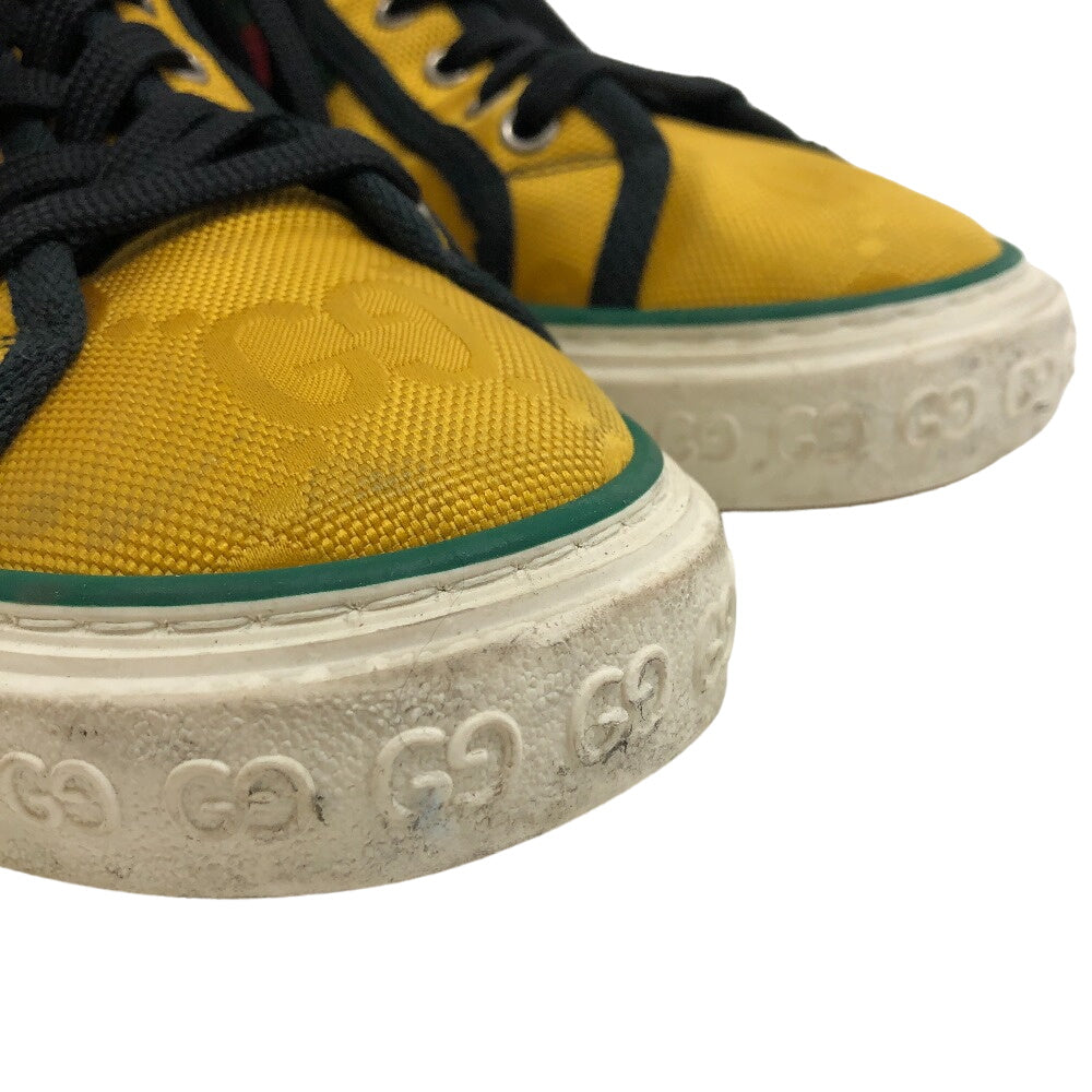 GUCCI sneakers fabric yellow Sherry Line GG Pattern TENNIS 1977 Women(Unisex) 6 1/2