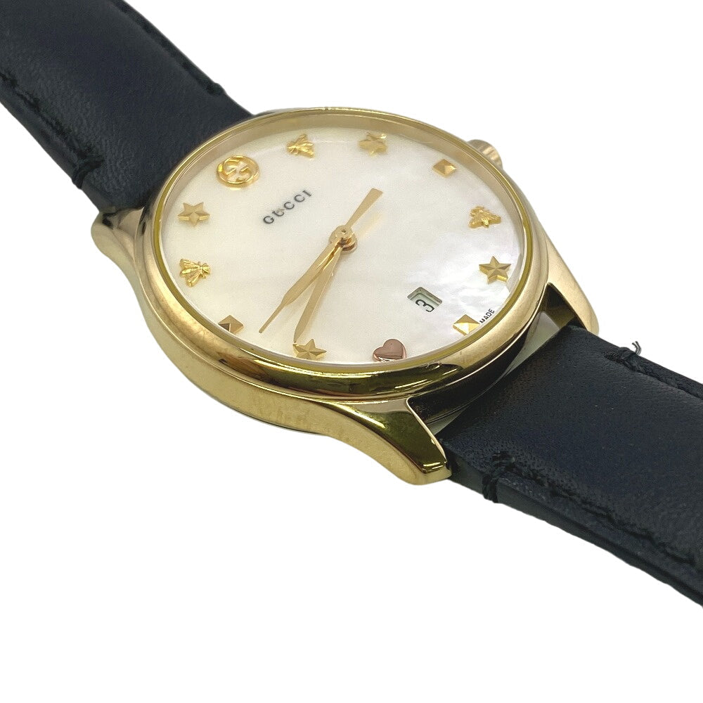 GUCCI Watches Gold Plated gold Quartz QZ Shell Dial G timeless Women