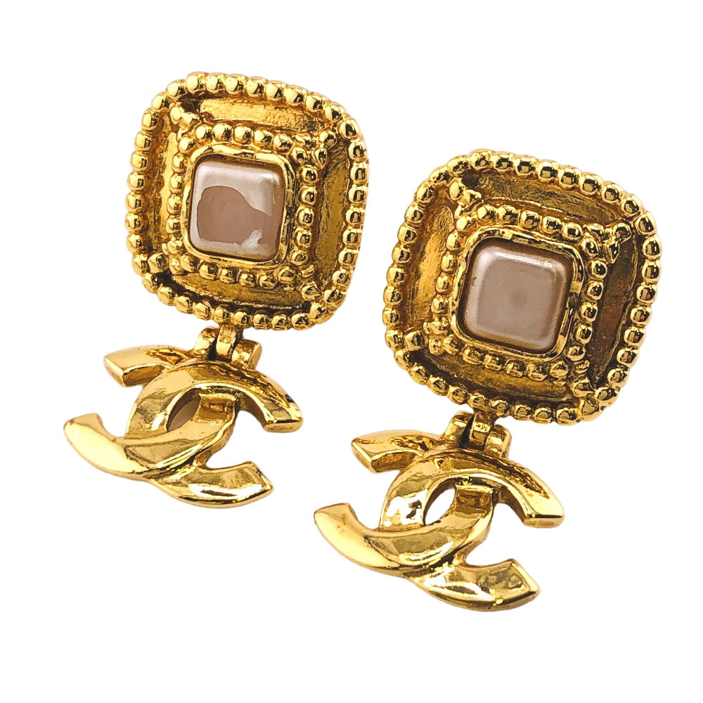 CHANEL Earring Gold Plated gold 96A COCO Mark Women  d