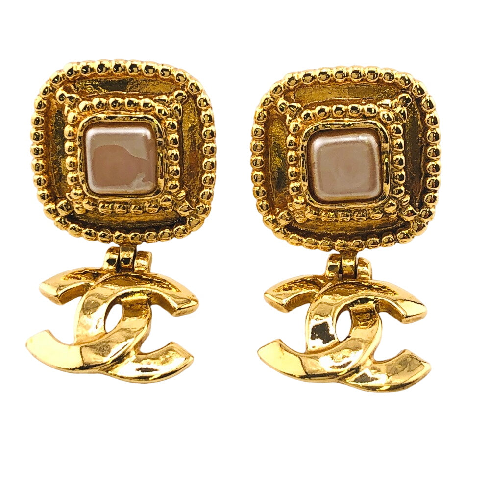 CHANEL Earring Gold Plated gold 96A COCO Mark Women  d