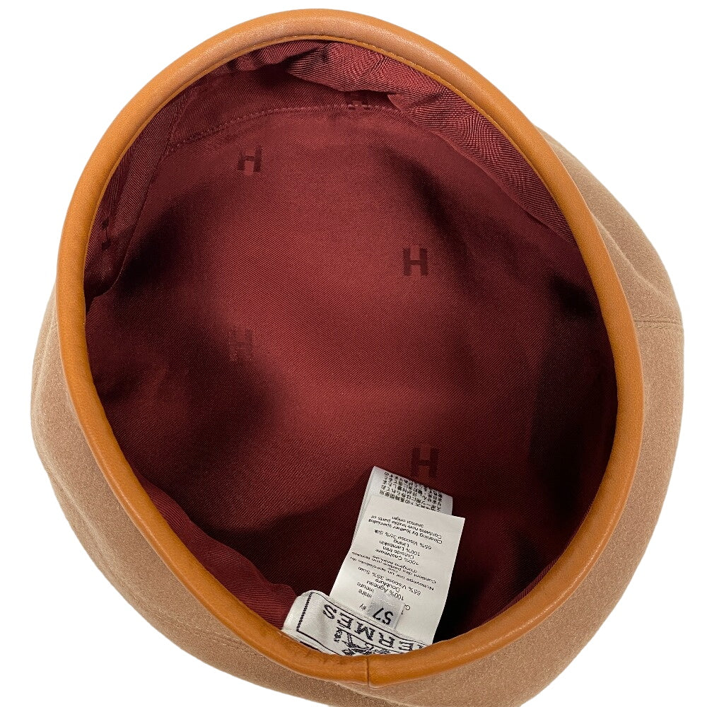 HERMES beret Brown diamond Brown Serie Women(Unisex) 57  d
