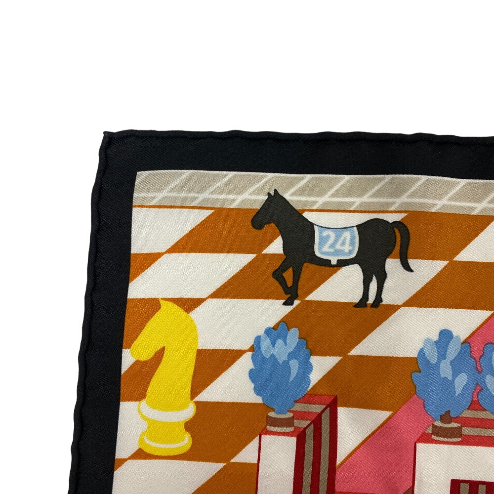 HERMES scarf silk multicolor Carre45 Gavroche Horse Club Detail Women  d