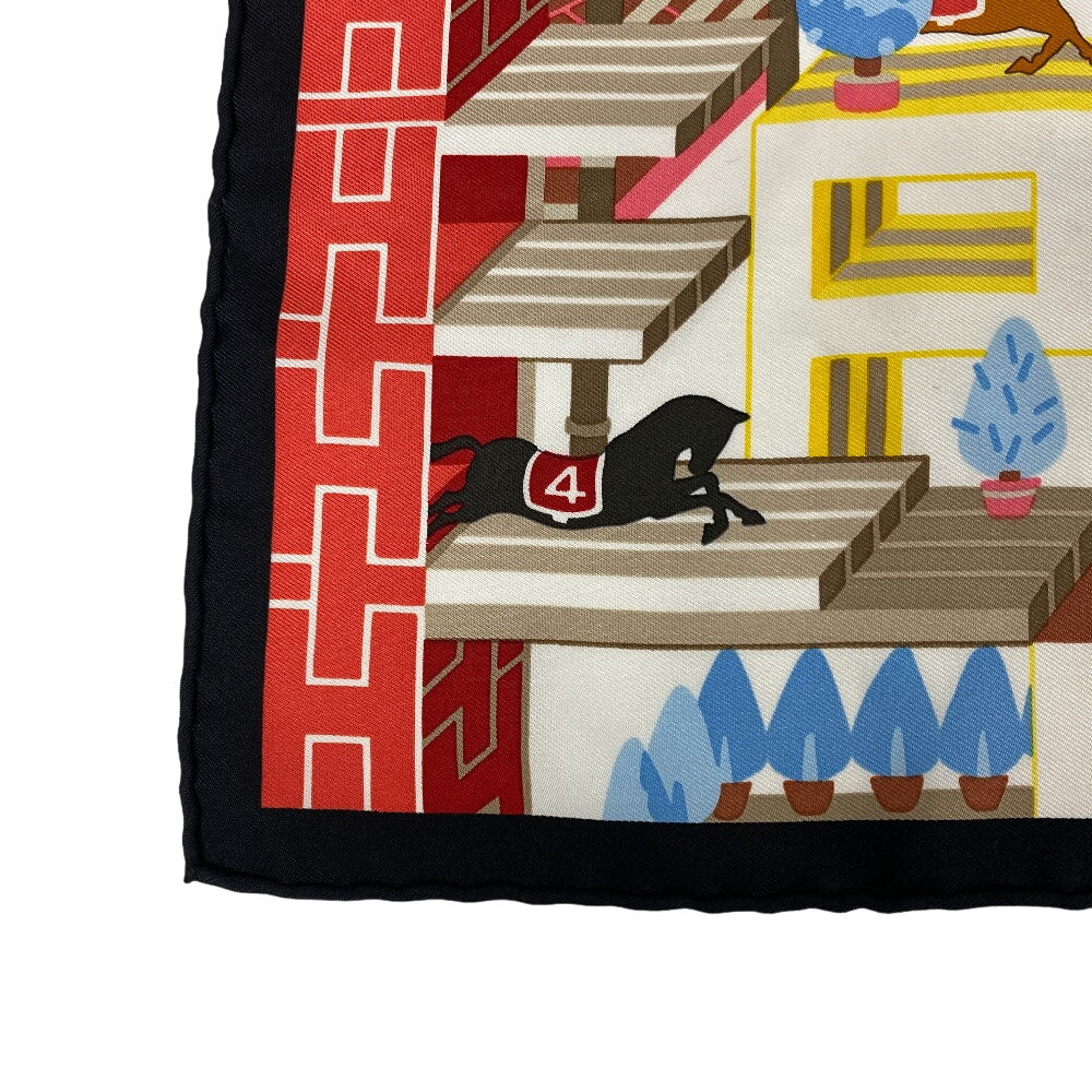 HERMES scarf silk multicolor Carre45 Gavroche Horse Club Detail Women  d