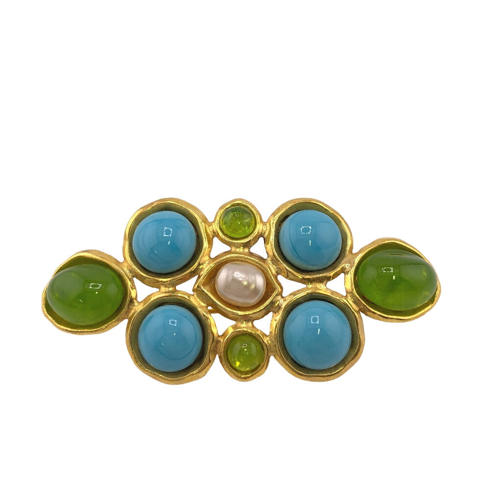 CHANEL Brooch Gold Plated, Faux Pearl, Color Stone multicolor 93P Gripoa Women  d