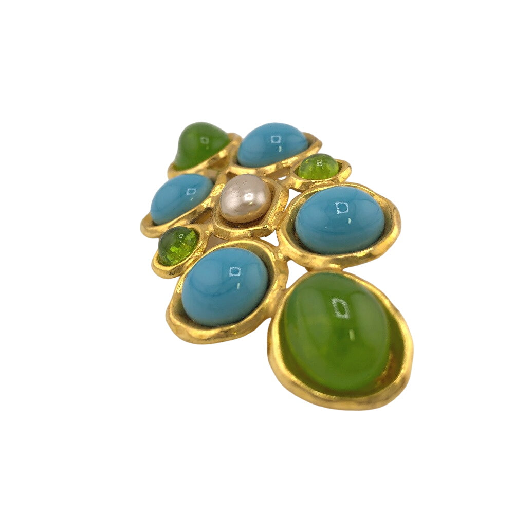 CHANEL Brooch Gold Plated, Faux Pearl, Color Stone multicolor 93P Gripoa Women  d