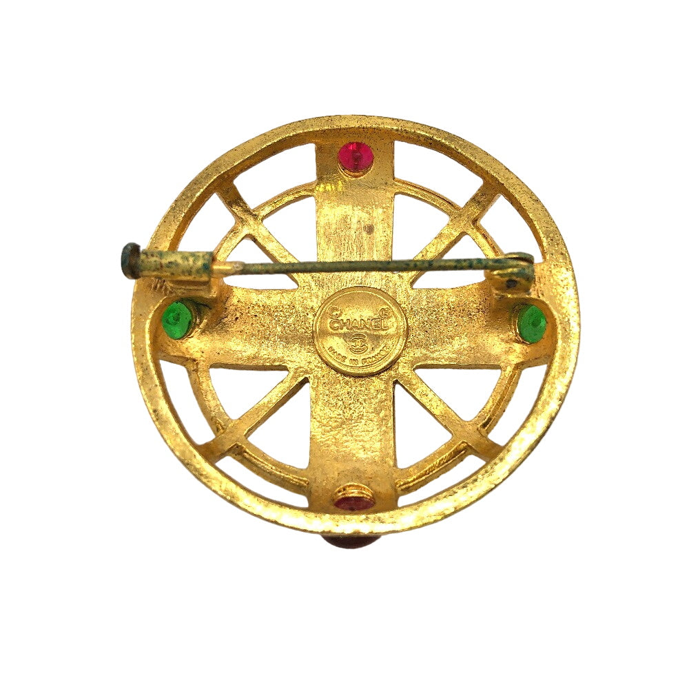 CHANEL Brooch Gold Plated, Color Stone gold Gripoa Women  d