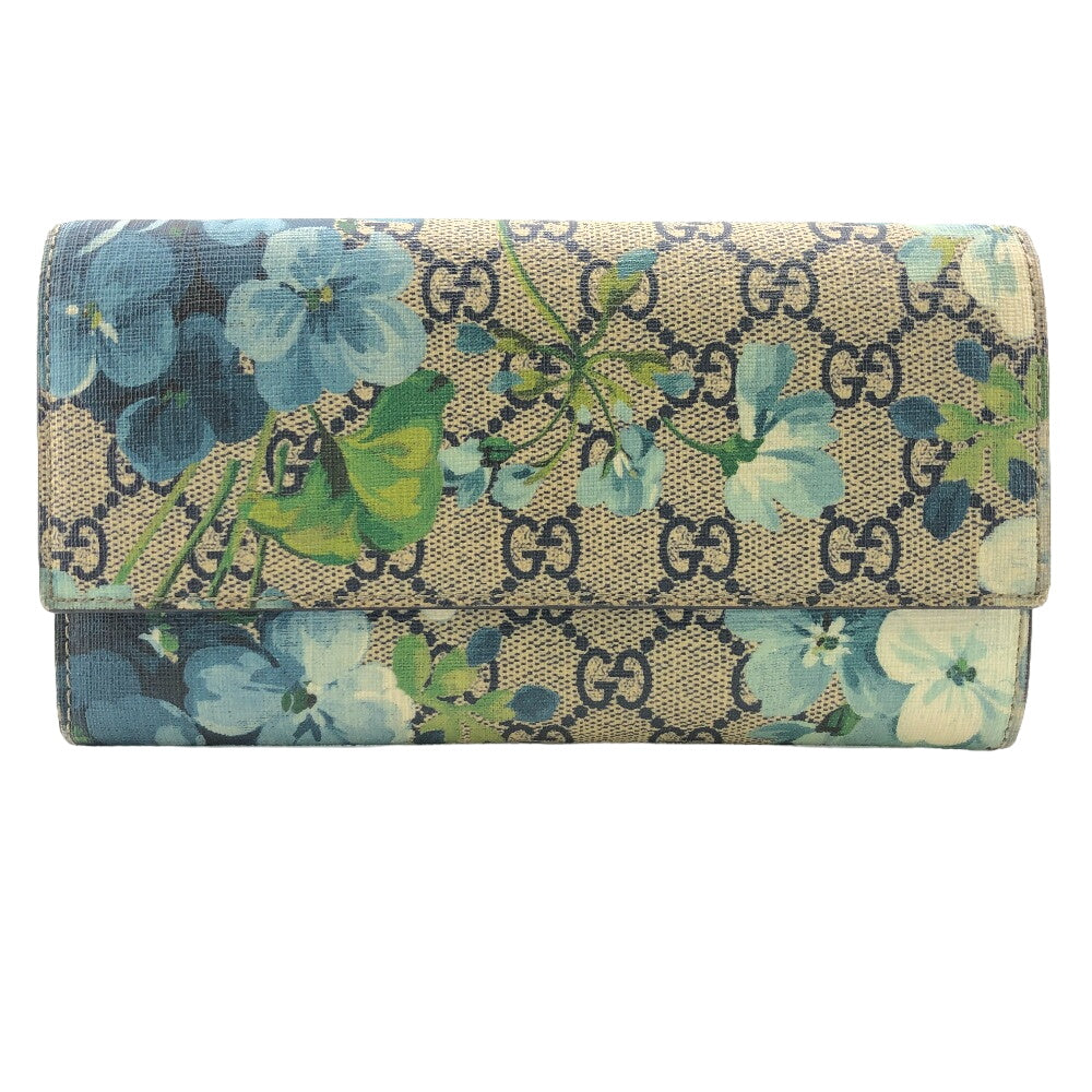 GUCCI Long Wallet Purse 546367 PVC beige GG Blooms Women