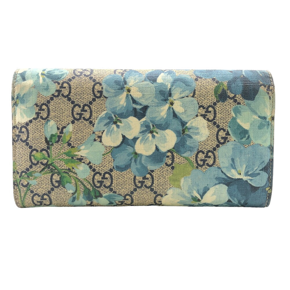 GUCCI Long Wallet Purse 546367 PVC beige GG Blooms Women