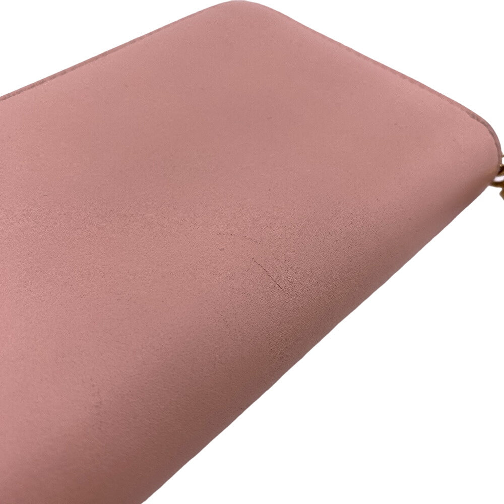 GUCCI Long Wallet Purse 453158 leather pink Zip Around Bamboo Nim Fair Women
