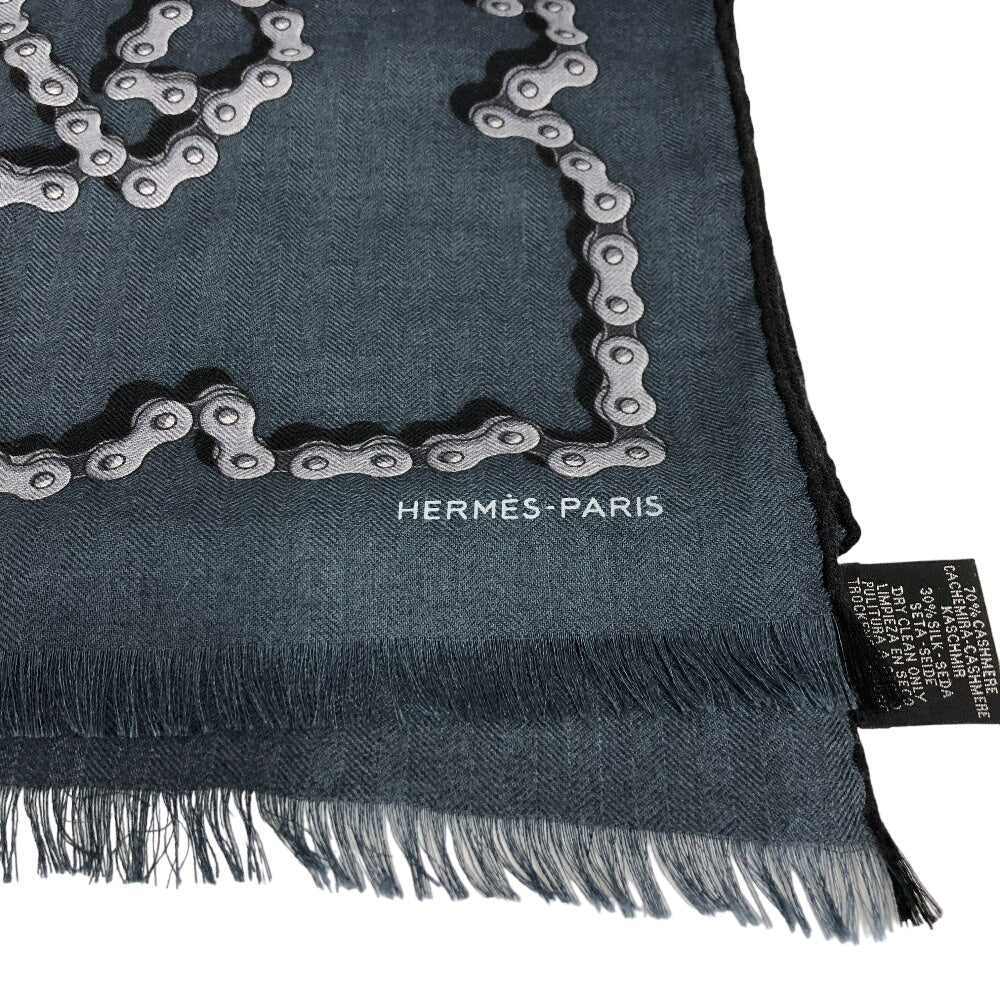 HERMES Stall Cashmere, Silk Navy Cheval Dechaine Women  d
