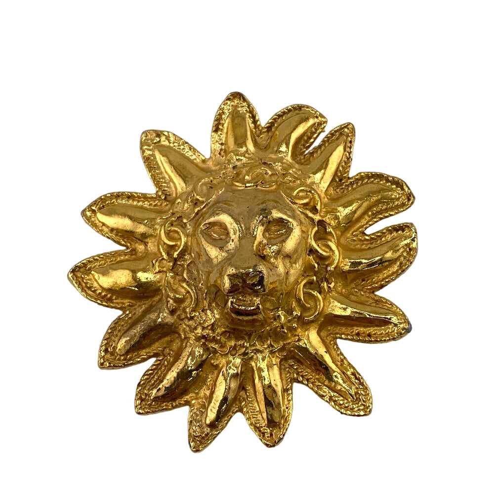 CHANEL Brooch Gold Plated gold Lion Women  d