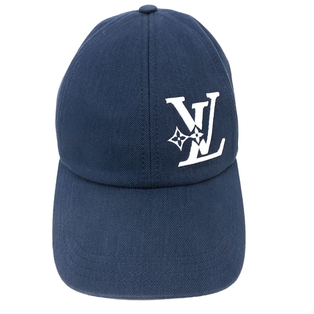 LOUIS VUITTON cap M7606L cotton Navy Marine LV smash mens  d