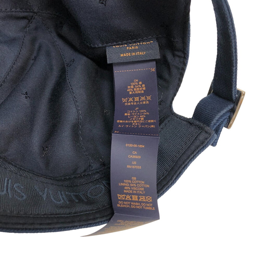 LOUIS VUITTON cap M7606L cotton Navy Marine LV smash mens  d