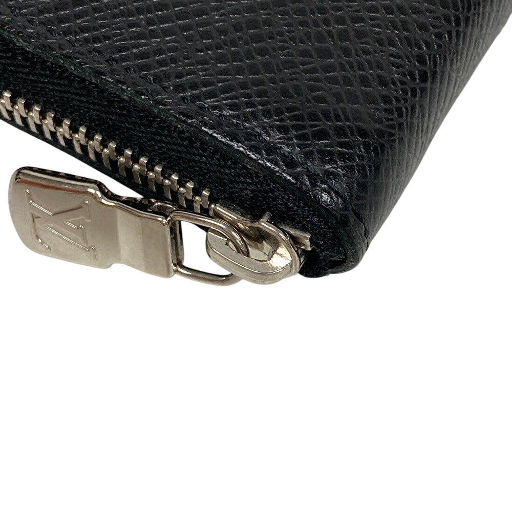 LOUIS VUITTON Coin case M32832 leather black Zip Around Taiga Zip around purse mens  d