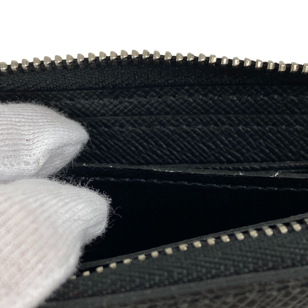 LOUIS VUITTON Coin case M32832 leather black Zip Around Taiga Zip around purse mens  d