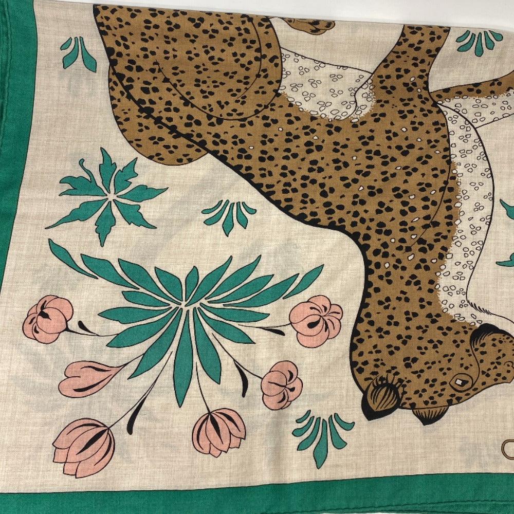 HERMES Stall Cashmere Pashmina , Silk Multi Carre Geant LES LEOPARDS Leopard Women  d