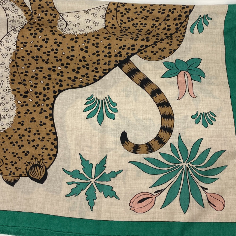 HERMES Stall Cashmere Pashmina , Silk Multi Carre Geant LES LEOPARDS Leopard Women  d