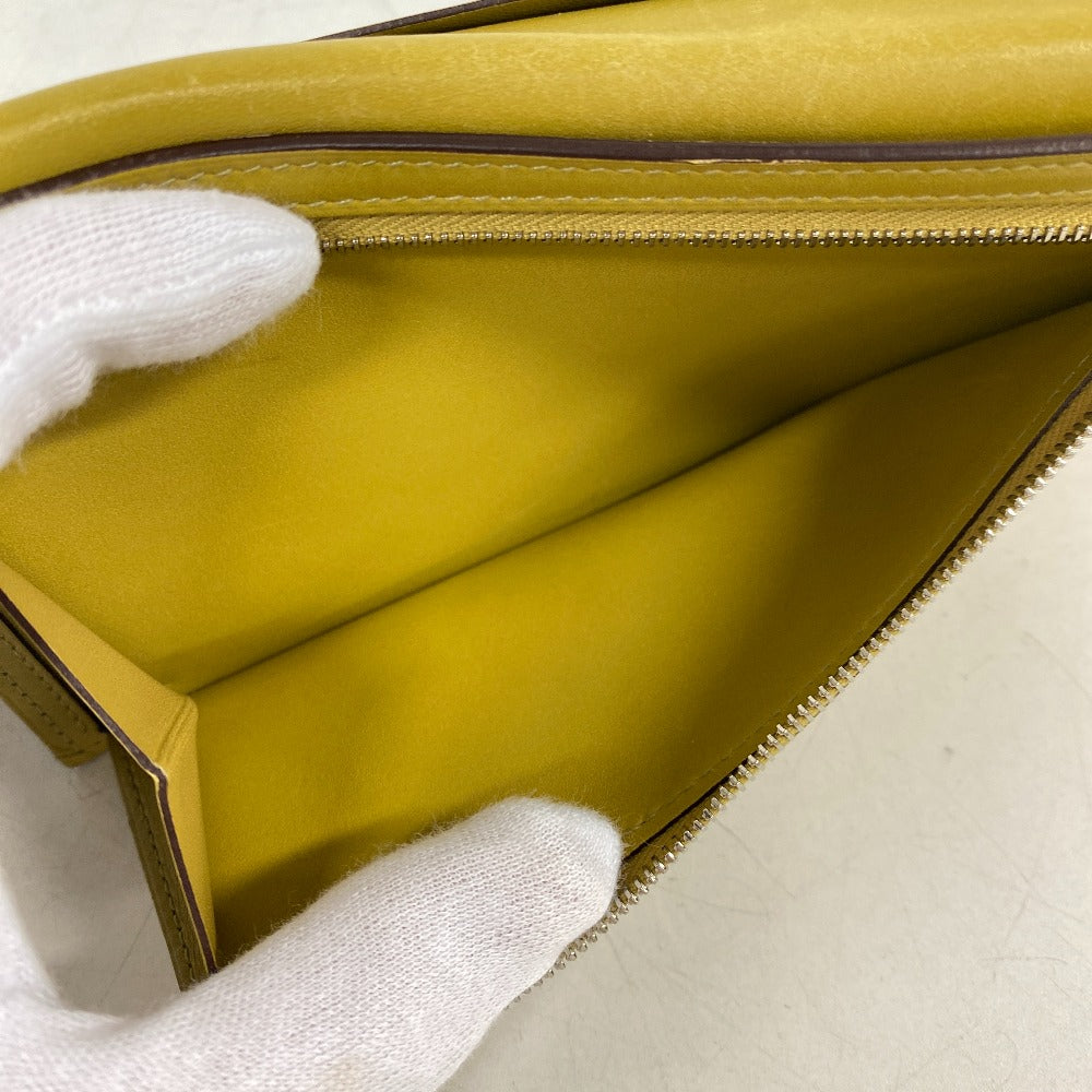 HERMES Bifold Wallet Swift, Epi Leather yellow Long wallet Box scarf Bean Women  d