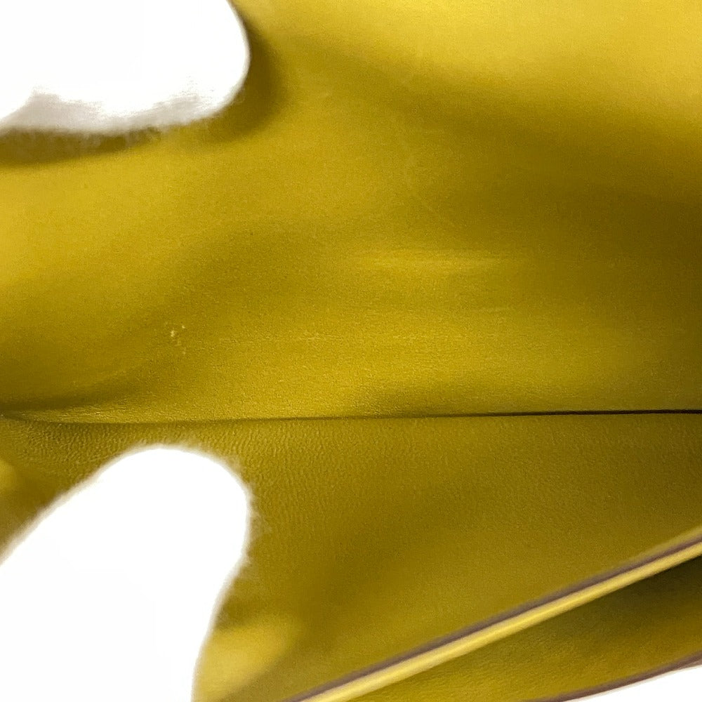 HERMES Bifold Wallet Swift, Epi Leather yellow Long wallet Box scarf Bean Women  d