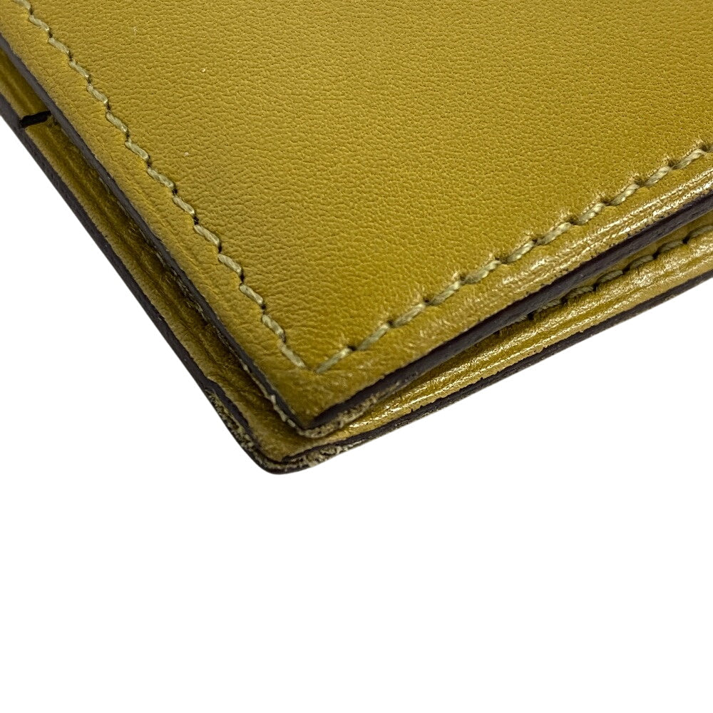HERMES Bifold Wallet Swift, Epi Leather yellow Long wallet Box scarf Bean Women  d