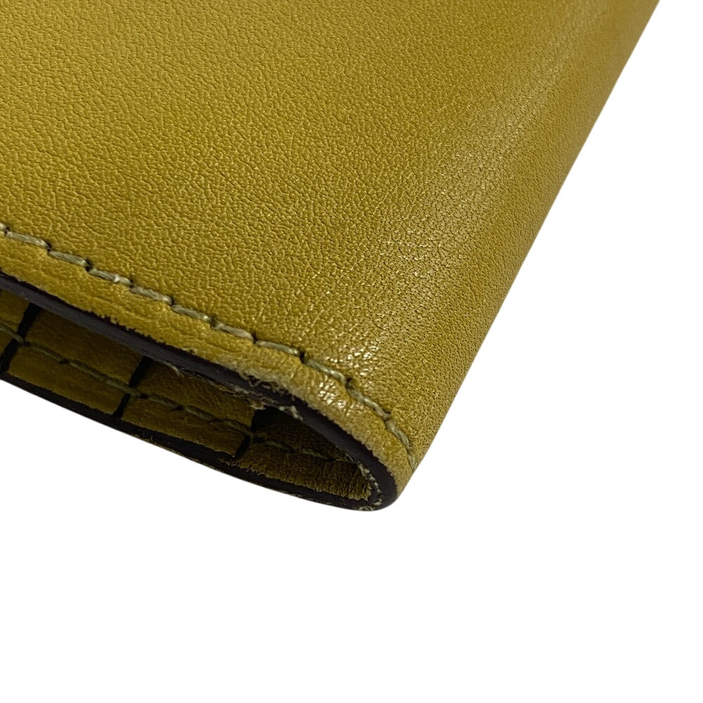 HERMES Bifold Wallet Swift, Epi Leather yellow Long wallet Box scarf Bean Women  d