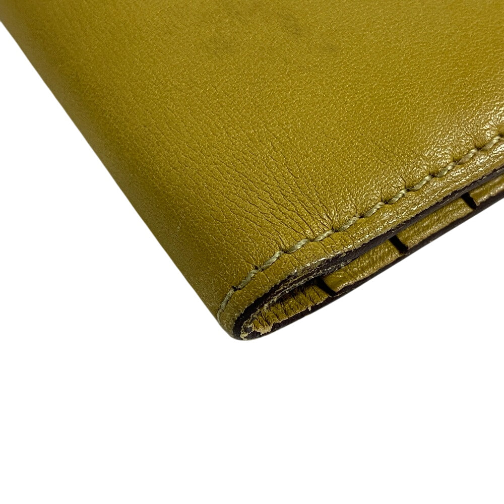 HERMES Bifold Wallet Swift, Epi Leather yellow Long wallet Box scarf Bean Women  d