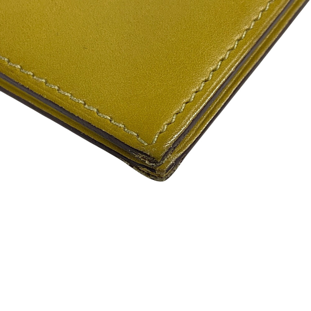 HERMES Bifold Wallet Swift, Epi Leather yellow Long wallet Box scarf Bean Women  d