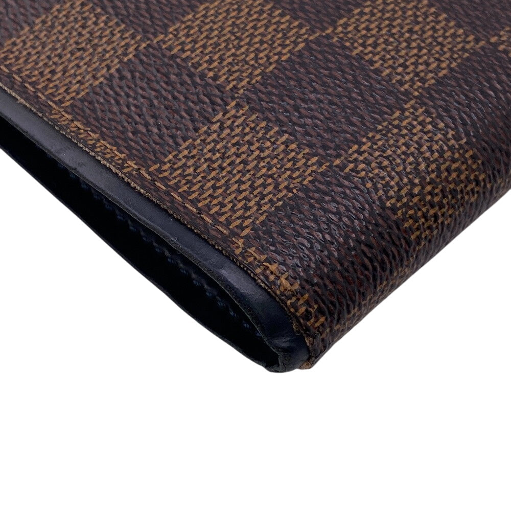 LOUIS VUITTON Bifold Wallet leather Brown Damier Portefeuille Slender mens  d