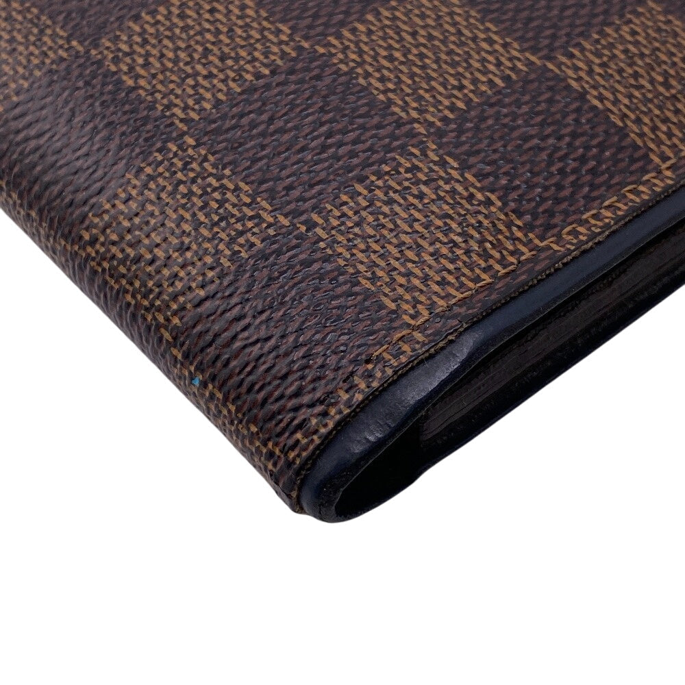 LOUIS VUITTON Bifold Wallet leather Brown Damier Portefeuille Slender mens  d