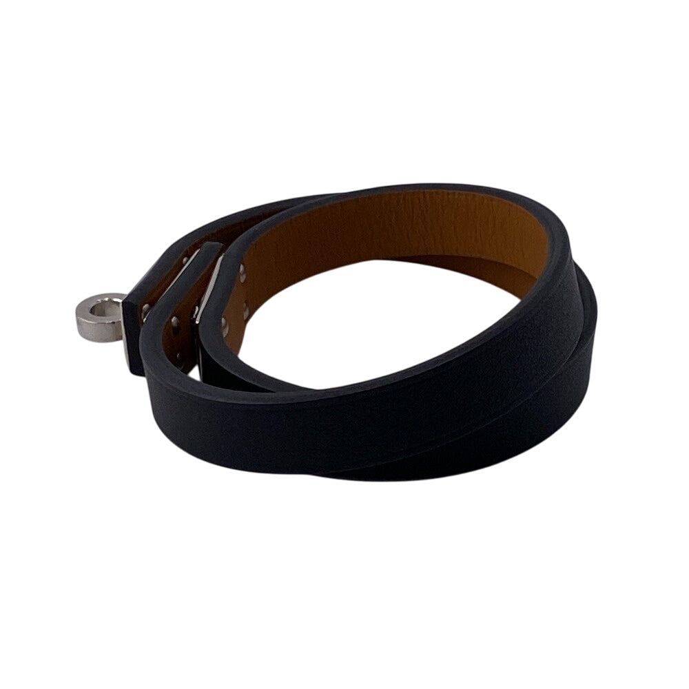 HERMES bracelet Gold Plated, Leather black U:2022 Kelly DeBultour unisex(Unisex) T3  d