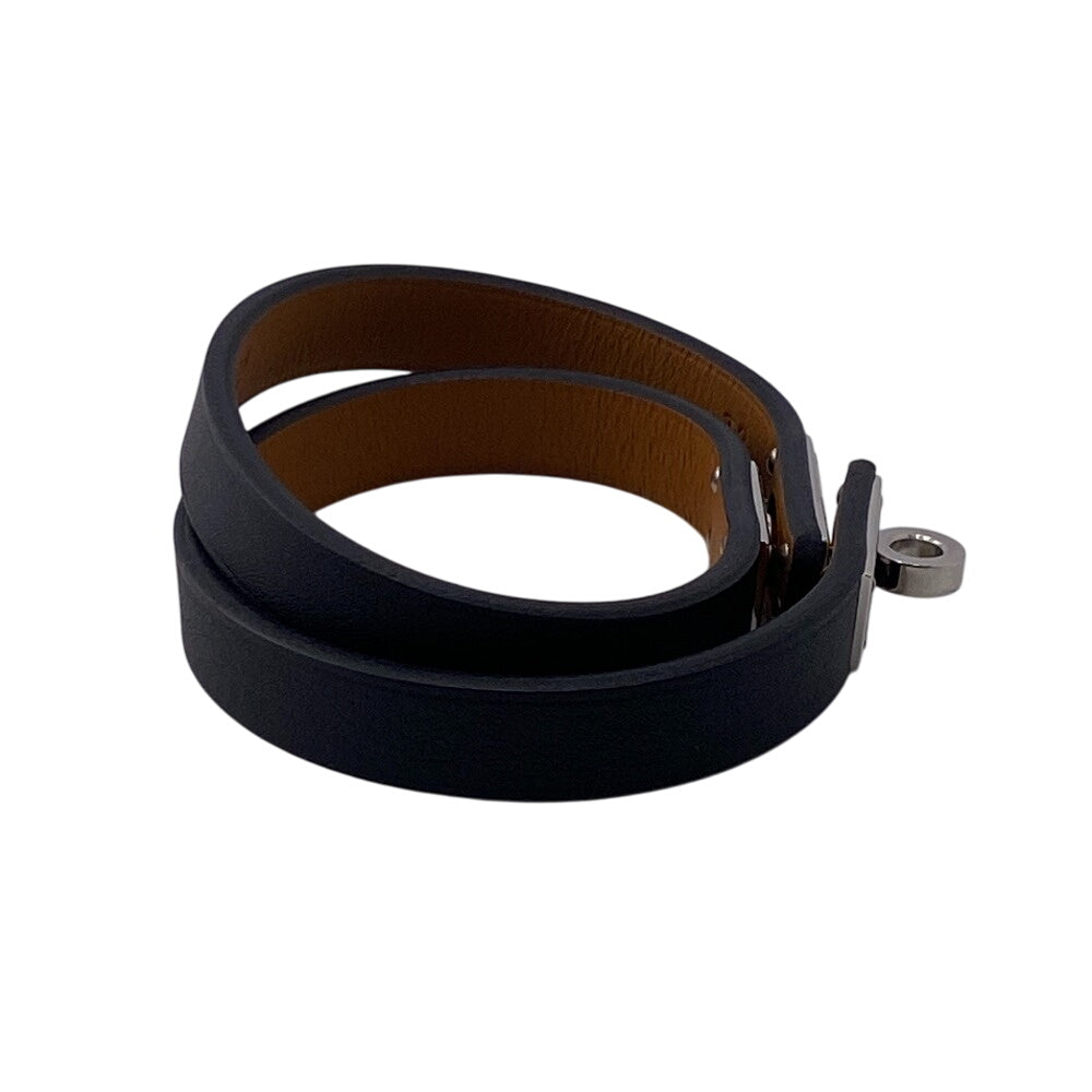 HERMES bracelet Gold Plated, Leather black U:2022 Kelly DeBultour unisex(Unisex) T3  d
