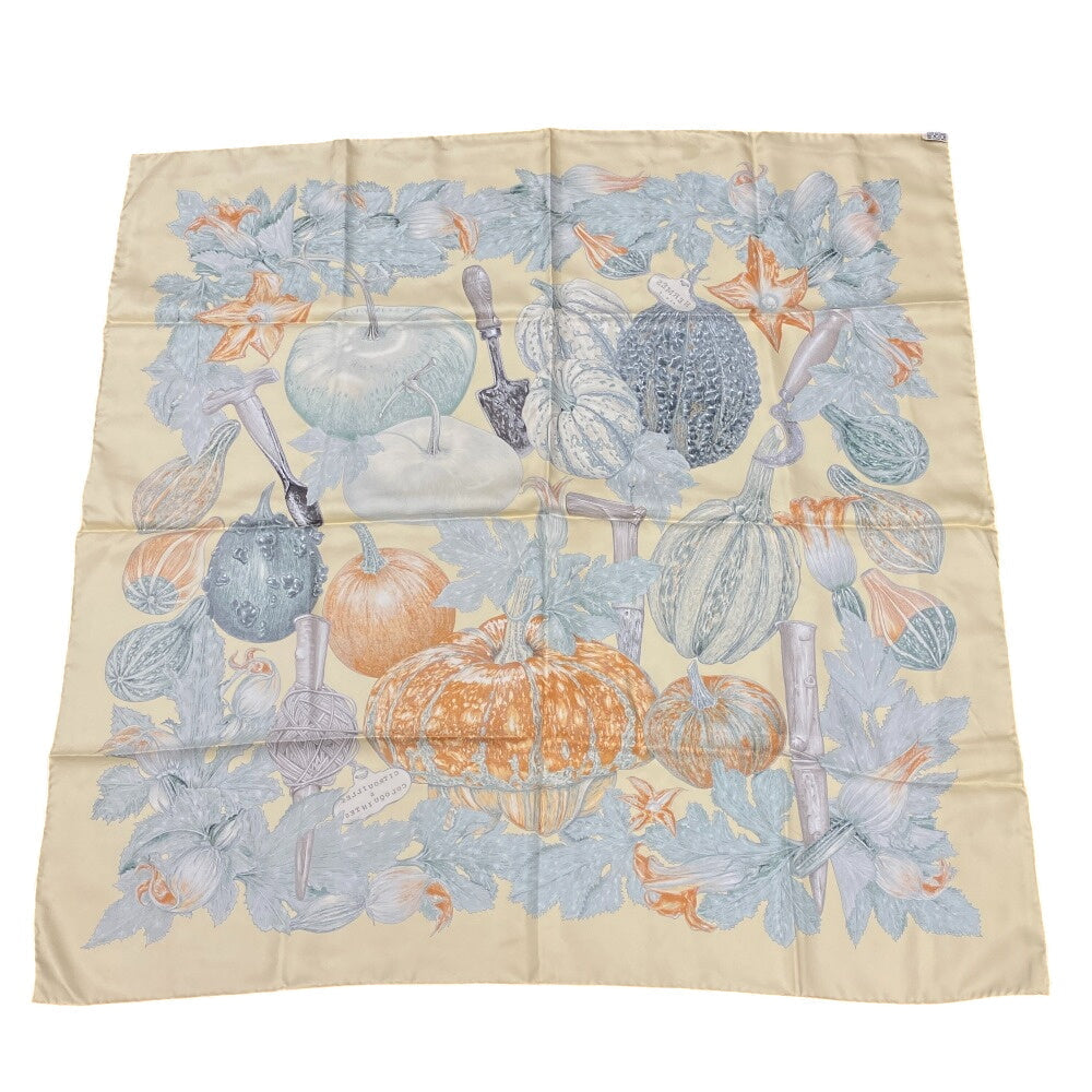 HERMES scarf silk multicolor Carre90 Pumpkin and colocynth Women  d