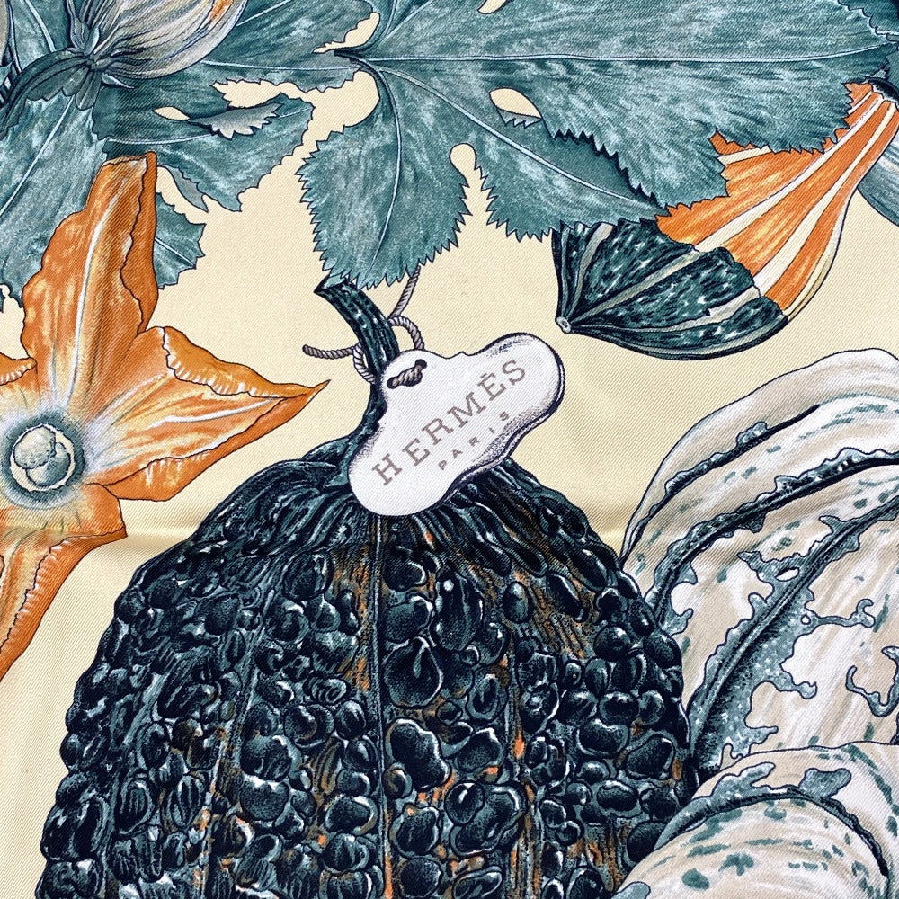 HERMES scarf silk multicolor Carre90 Pumpkin and colocynth Women  d