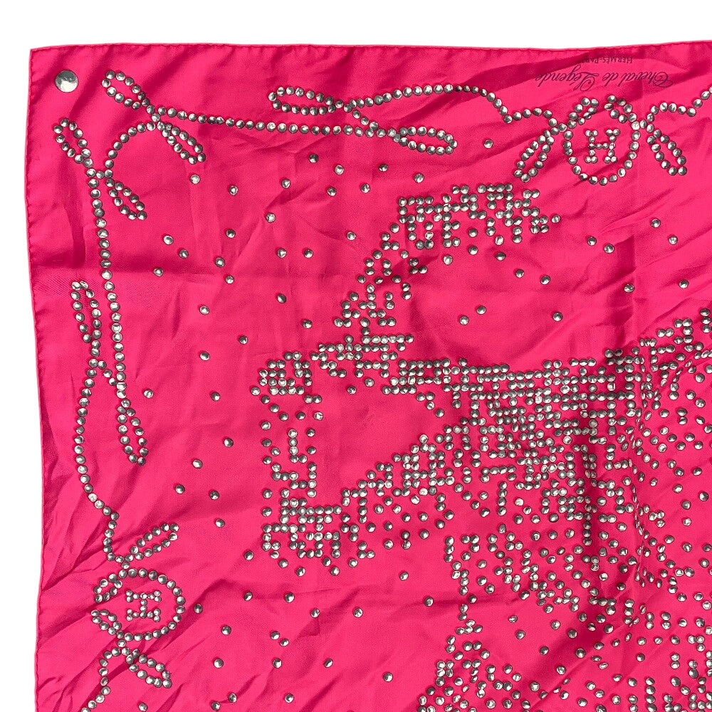 HERMES scarf silk pink Carre90 Cheval de Legende: Legendary Horse Women  d