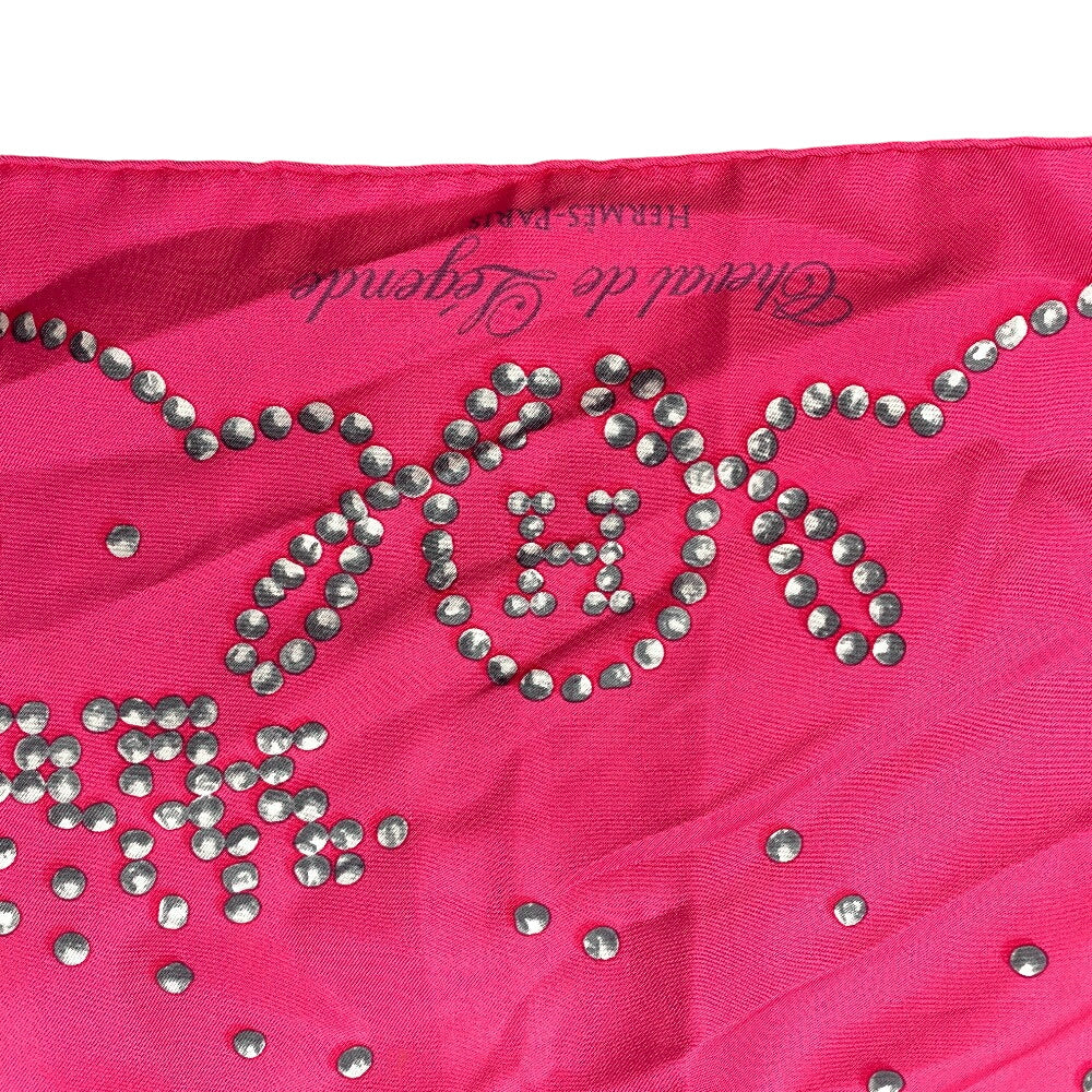 HERMES scarf silk pink Carre90 Cheval de Legende: Legendary Horse Women  d