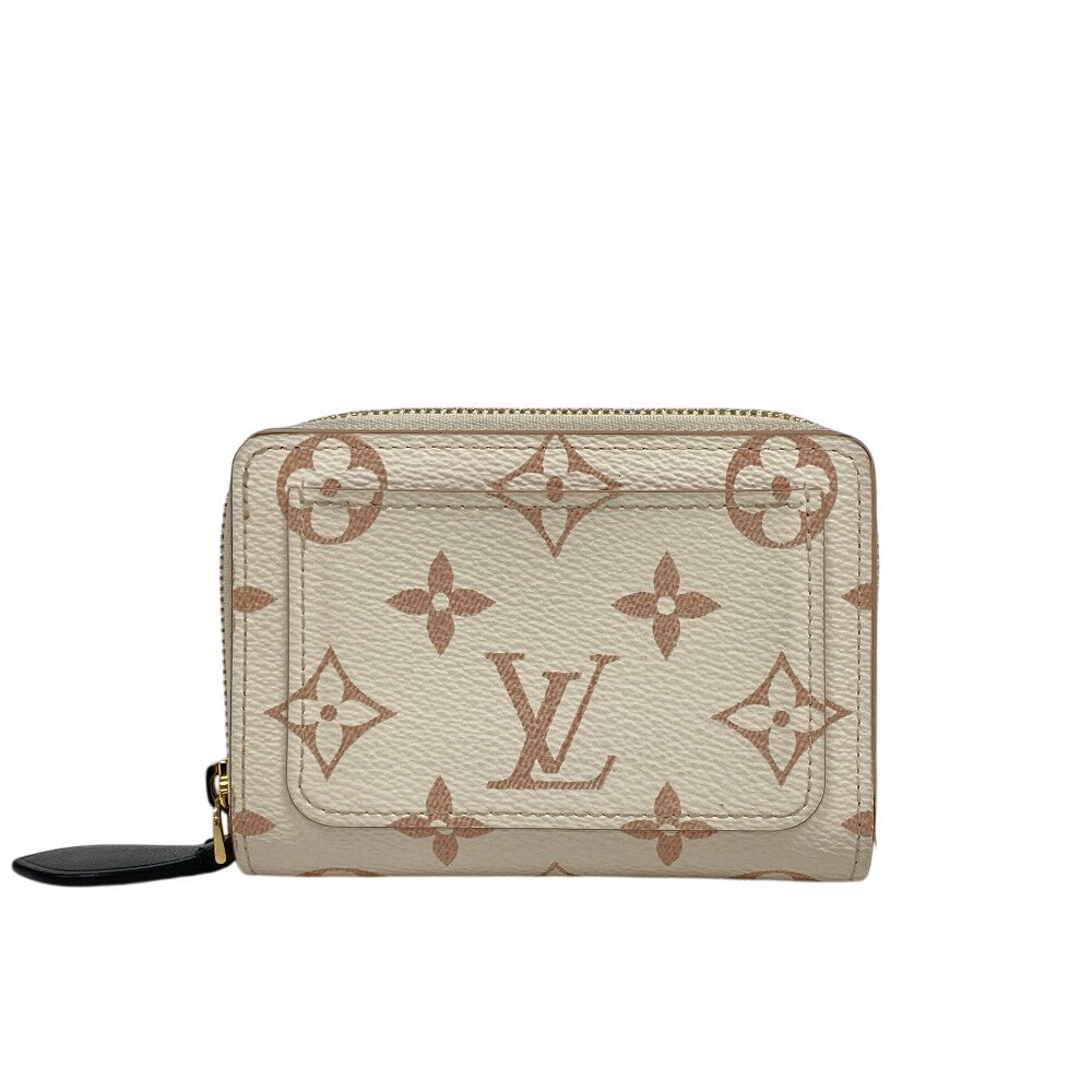 LOUIS VUITTON Bifold Wallet leather white Monogram Portefeuille Lou Women  d