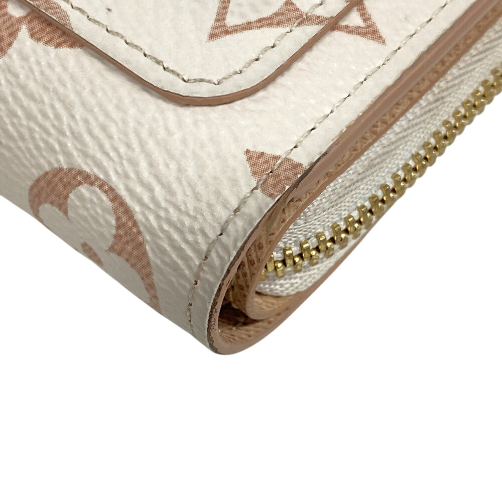 LOUIS VUITTON Bifold Wallet leather white Monogram Portefeuille Lou Women  d