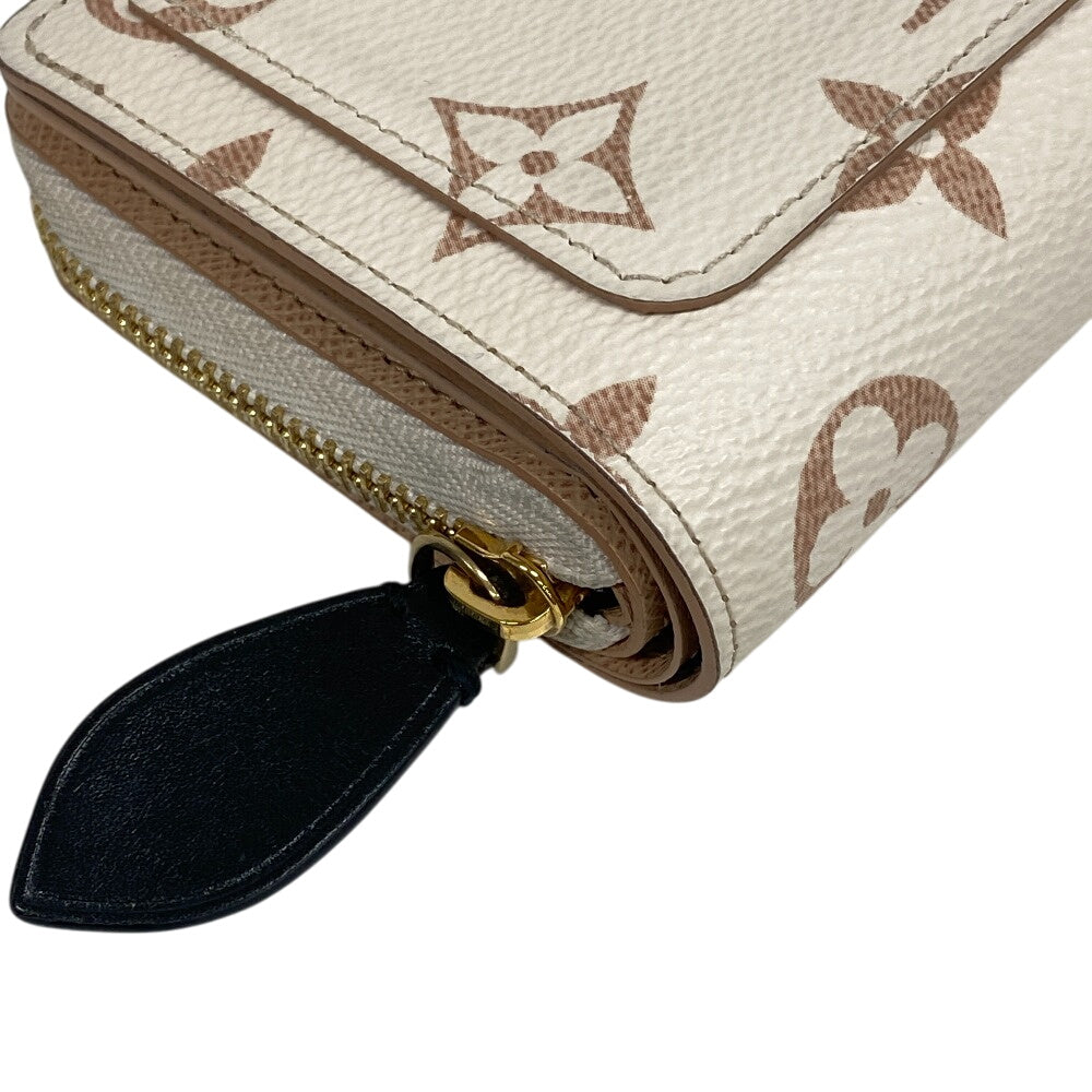 LOUIS VUITTON Bifold Wallet leather white Monogram Portefeuille Lou Women  d