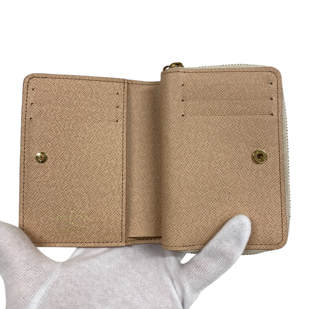 LOUIS VUITTON Bifold Wallet leather white Monogram Portefeuille Lou Women  d