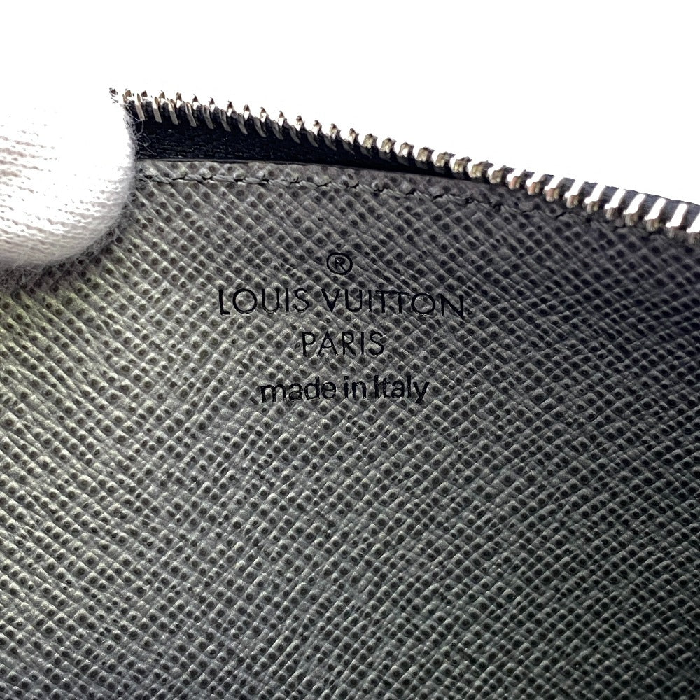 LOUIS VUITTON Coin case M30839 Taiga , Llama Silver Monogram Coin card holder mens  d