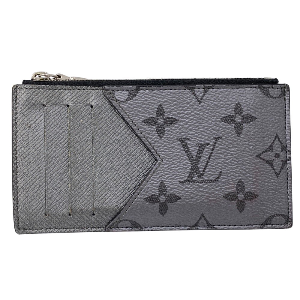 LOUIS VUITTON Coin case M30839 Taiga , Llama Silver Monogram Coin card holder mens  d