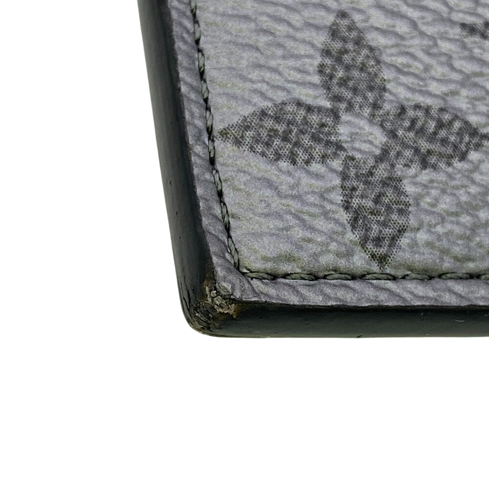 LOUIS VUITTON Coin case M30839 Taiga , Llama Silver Monogram Coin card holder mens  d