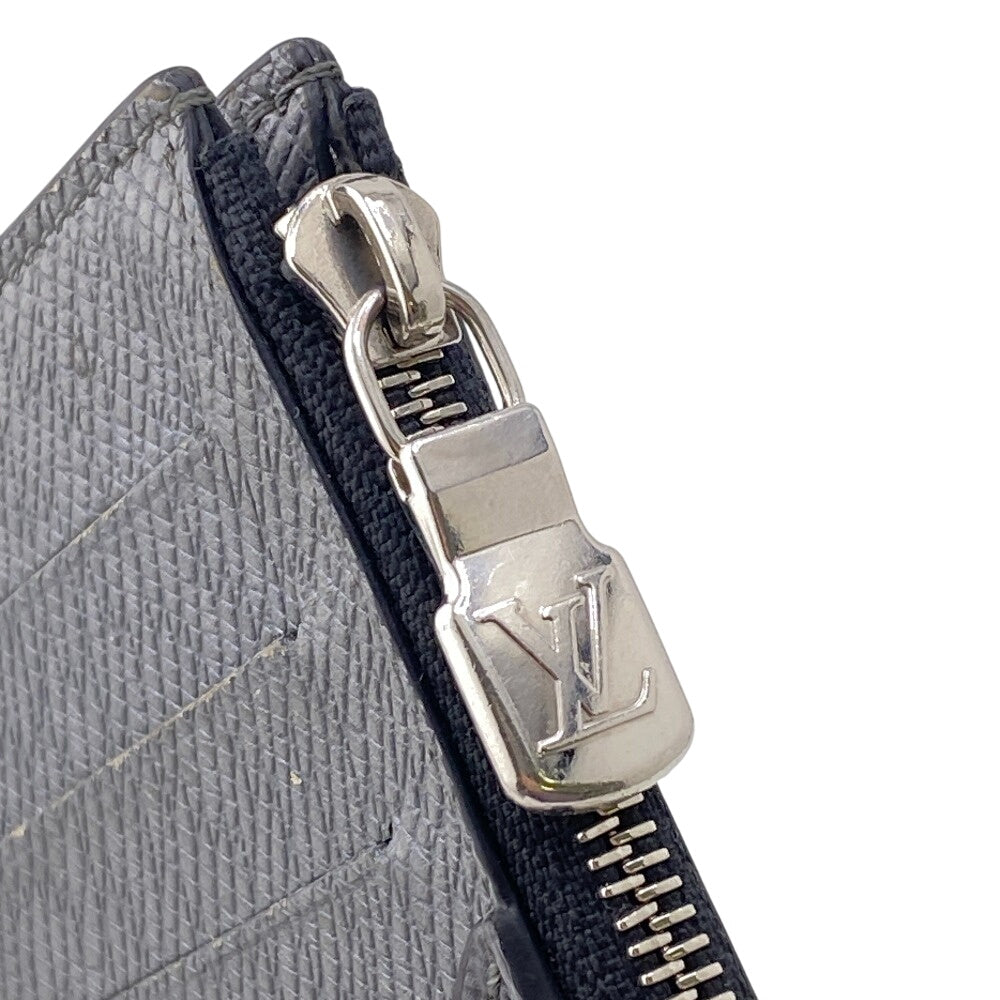 LOUIS VUITTON Coin case M30839 Taiga , Llama Silver Monogram Coin card holder mens  d