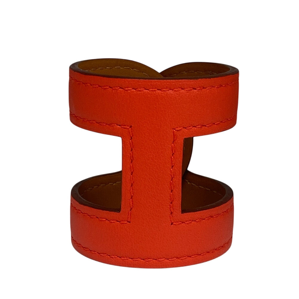 HERMES Bangle leather Red bracelet Anno Chene Dunkle Women  d