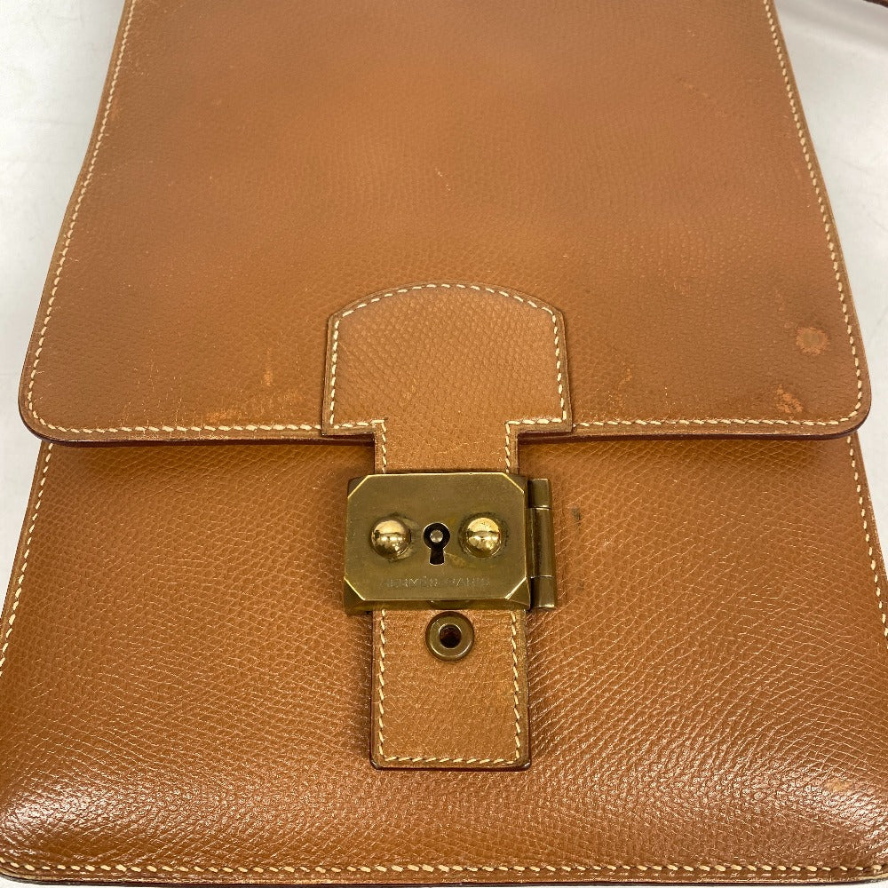 HERMES Shoulder Bag leather beige Sac Adepesh DPLG mens  d
