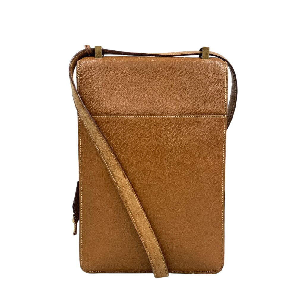 HERMES Shoulder Bag leather beige Sac Adepesh DPLG mens  d